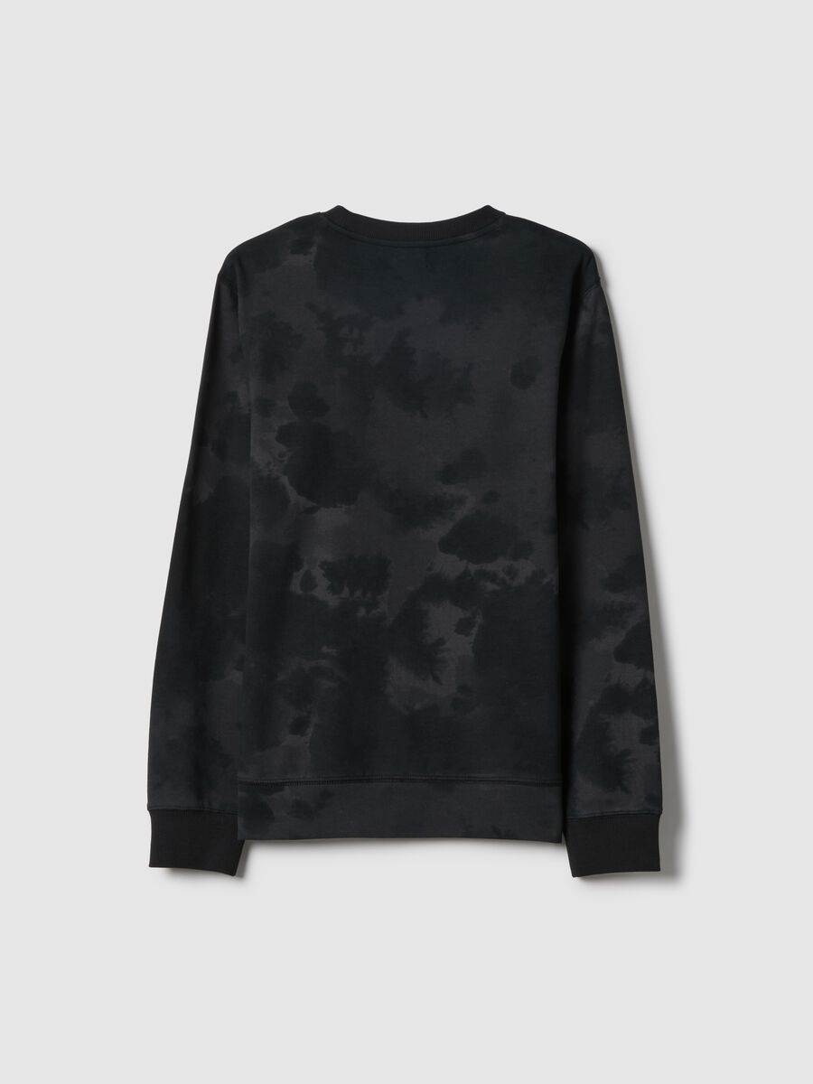 Black pure cotton boys' sweatshirt regular fit TieDye design_1