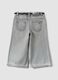 Grey super wide-leg cotton and viscose blend jeans for baby girl_1