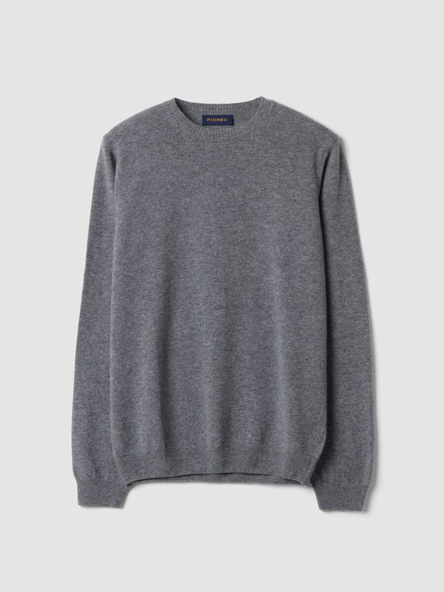 Grey pure lambswool crew-neck jumper, regular fit_0