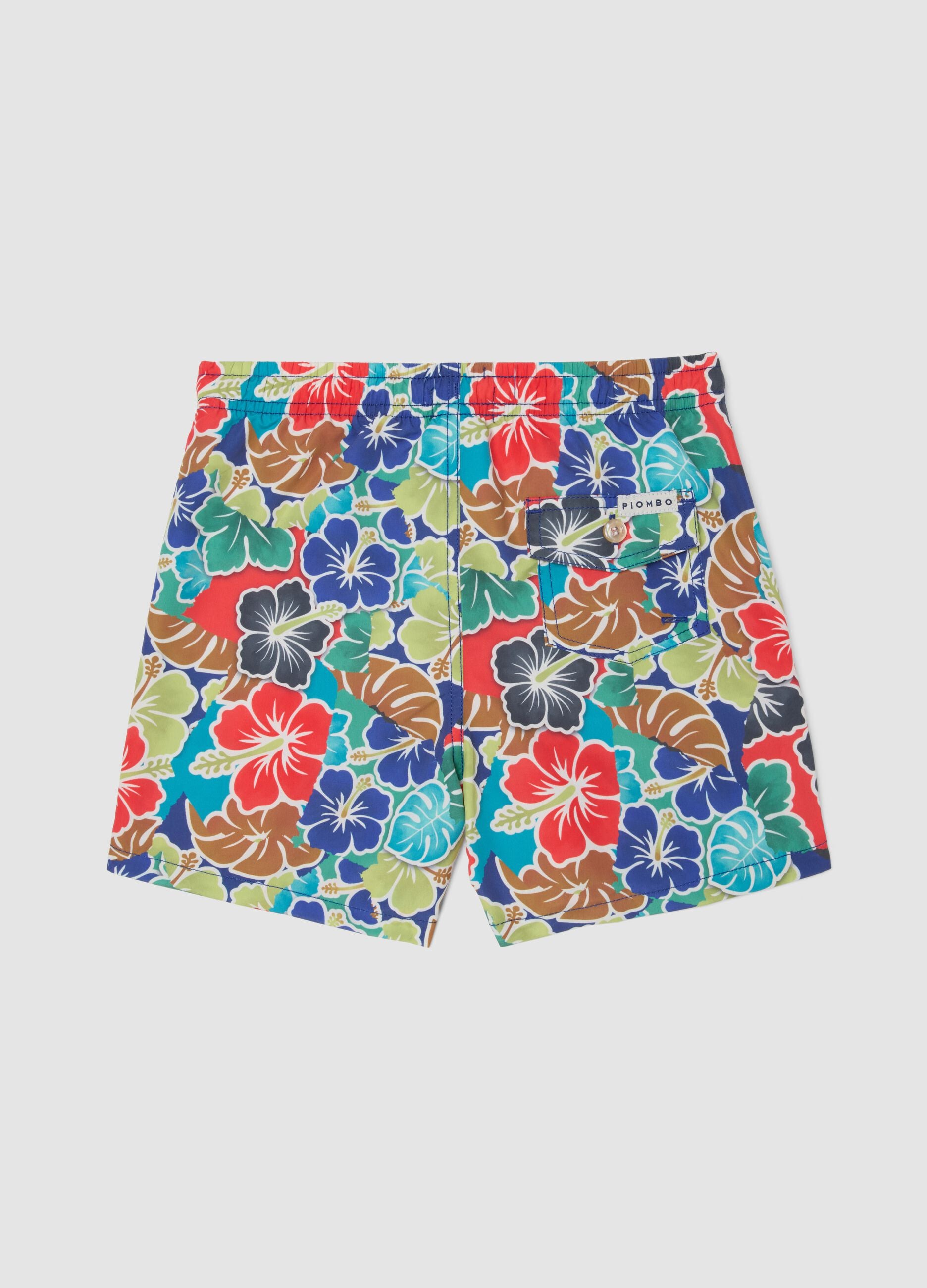 Multicolour floral print swim shorts