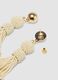 Elegant earrings with white glass beads and golden details_2