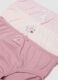Multipack de cinco cuequinhas rosa em jersey de algod&atilde;o org&acirc;nico para beb&eacute; e menina_2
