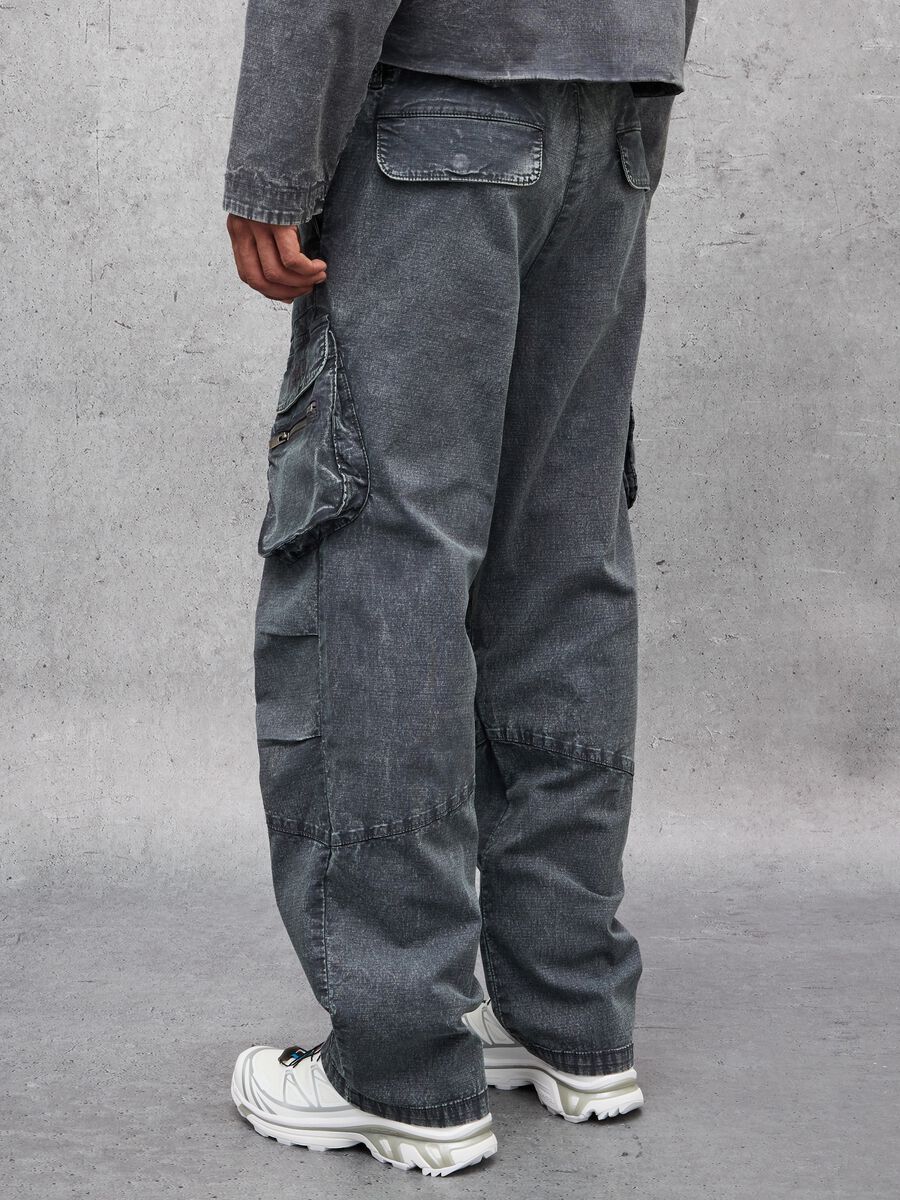 Washed Grey Cargo Trousers_2