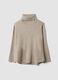 Camel viscose-blend jumper with ribbed high neck, regular fit_4