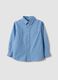 Camicia azzurra a righe in puro cotone regular fit per bambino_0