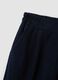 Navy blue ribbed stretch regular-fit trousers_1