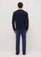 Blue crew neck long sleeve pyjamas in pure cotton regular fit_2