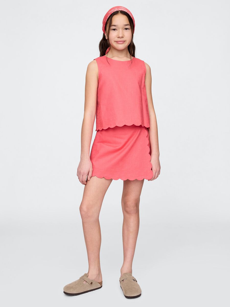 Pink Skort with Scalloped Edges_0