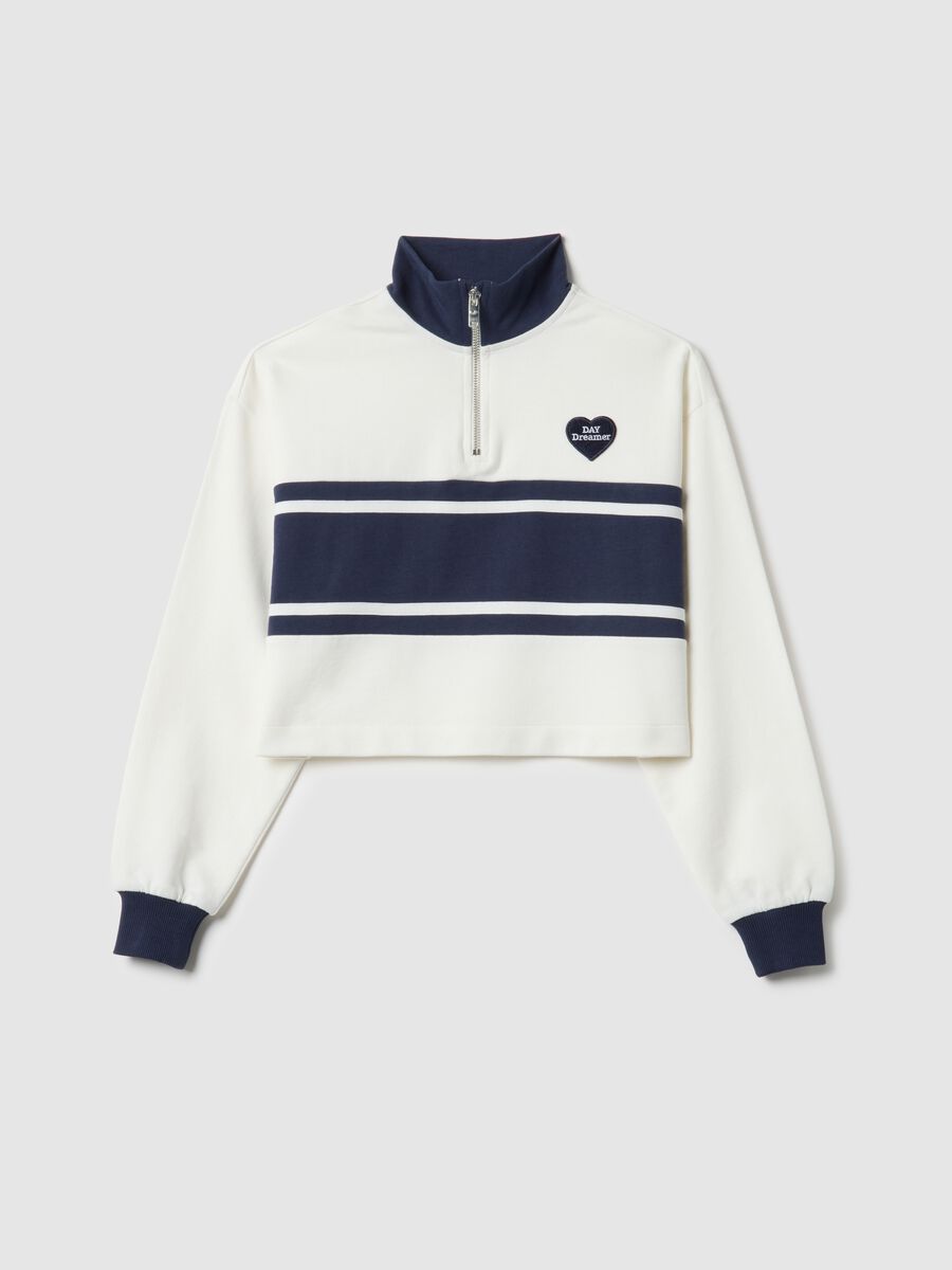 Multicolour striped pure cotton sweatshirt for girls relaxed fit_3