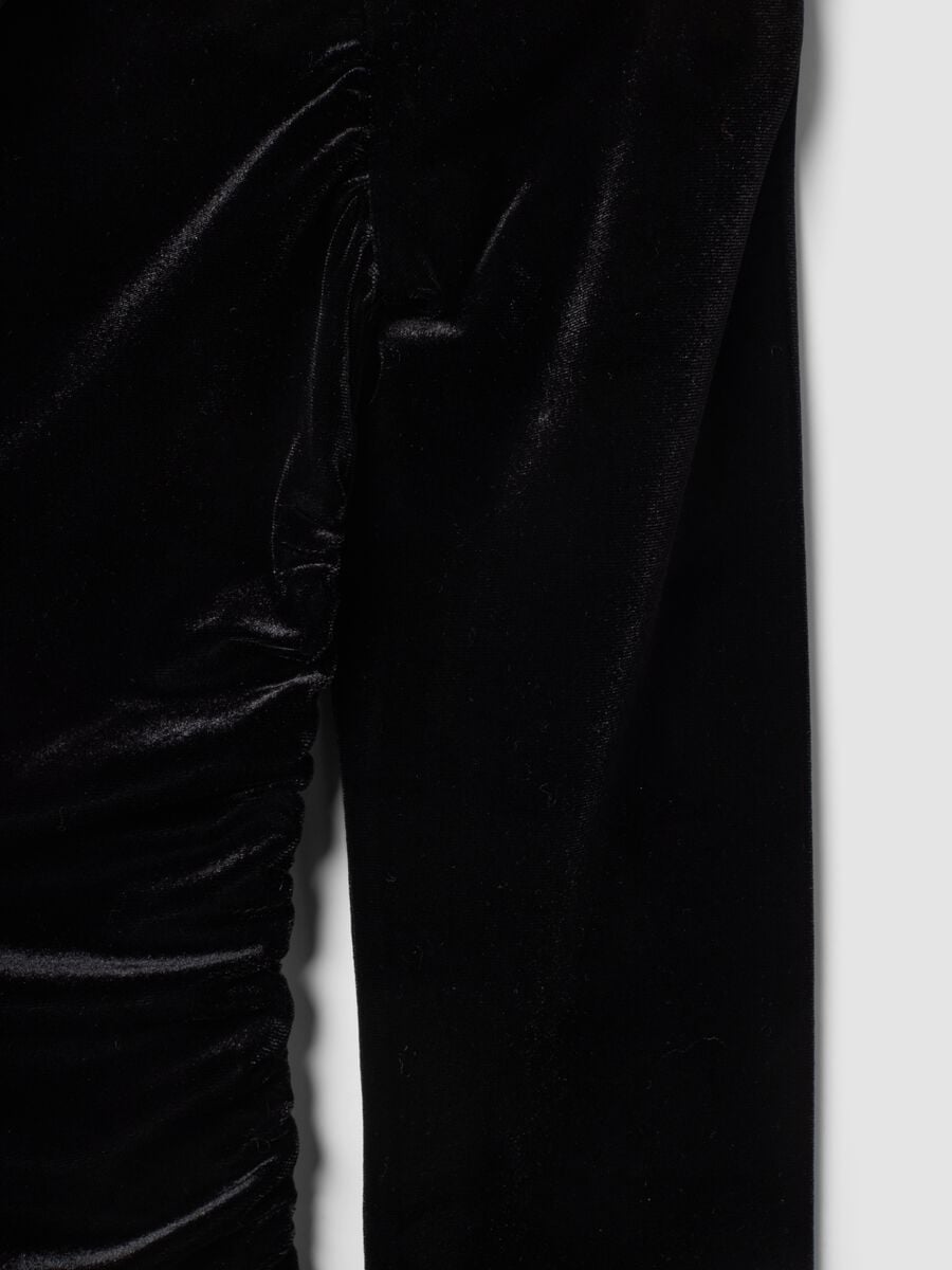 Black stretch top with crew neck_1