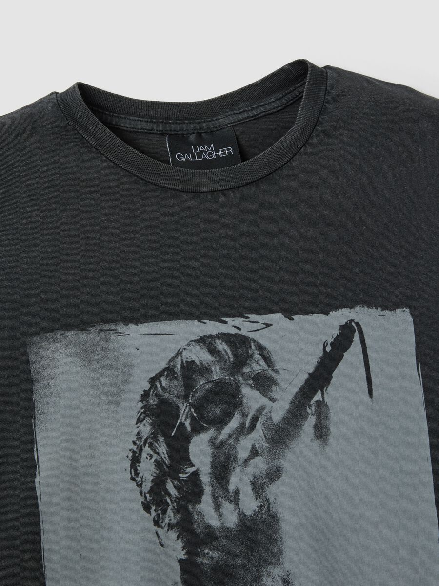 Schwarzes T-Shirt aus reinem Baumwolle mit normalem Oversize-Schnitt_6