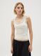 Women's white viscose blend top, regular fit_0