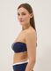 Blue and white bandeau bikini top in stretch fabric_3