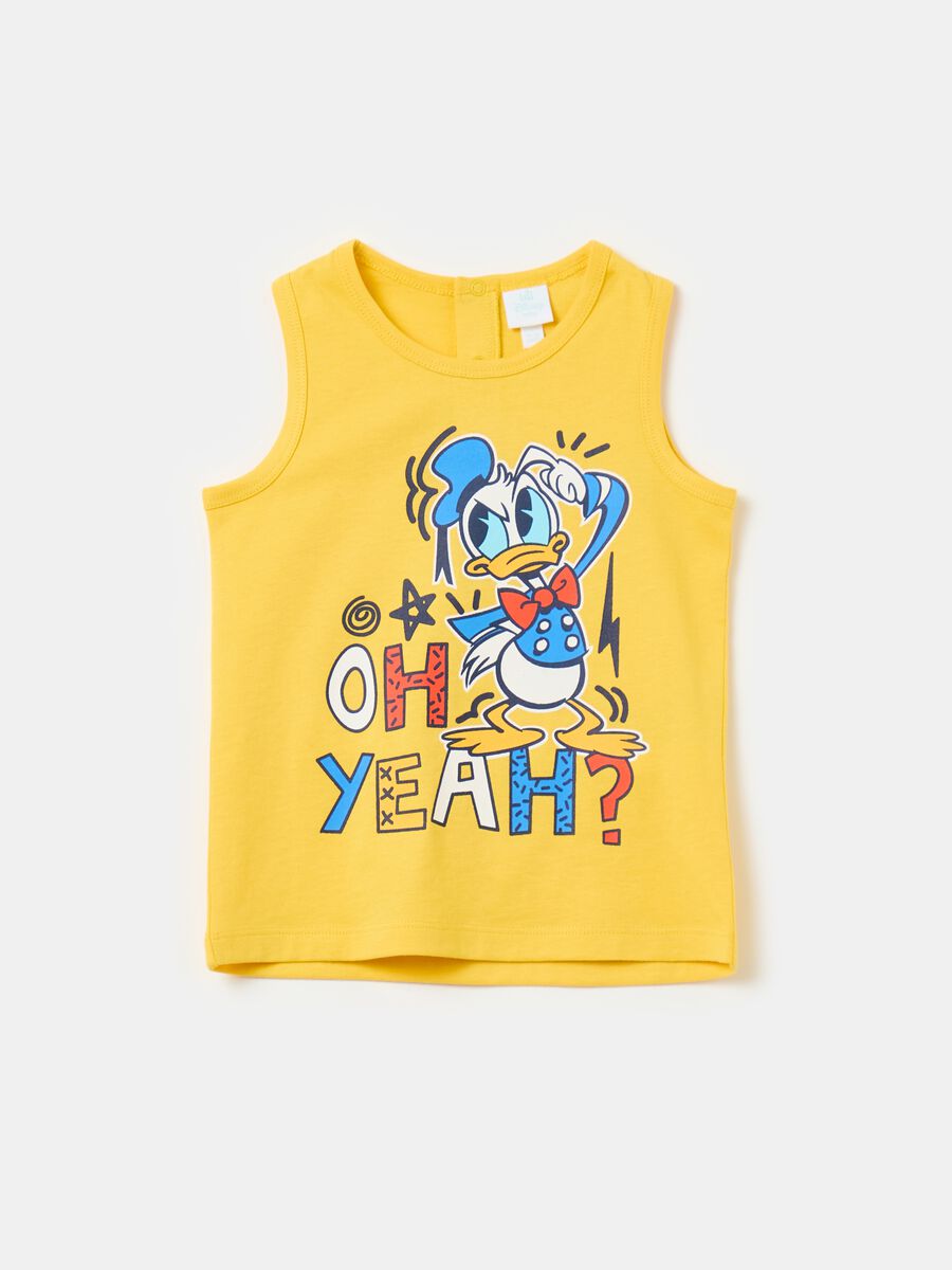 Camiseta de tirantes de algodón estampado Donald Duck 90_0