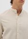 Men&rsquo;s beige cotton and linen shirt with regular fit_1