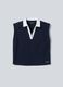 Blaue &auml;rmellose ALTAVIA COURT Poloshirt aus Stretch-Baumwolle mit klassischem Kragen_4