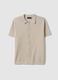 Beige pure cotton regular fit polo with buttons_4