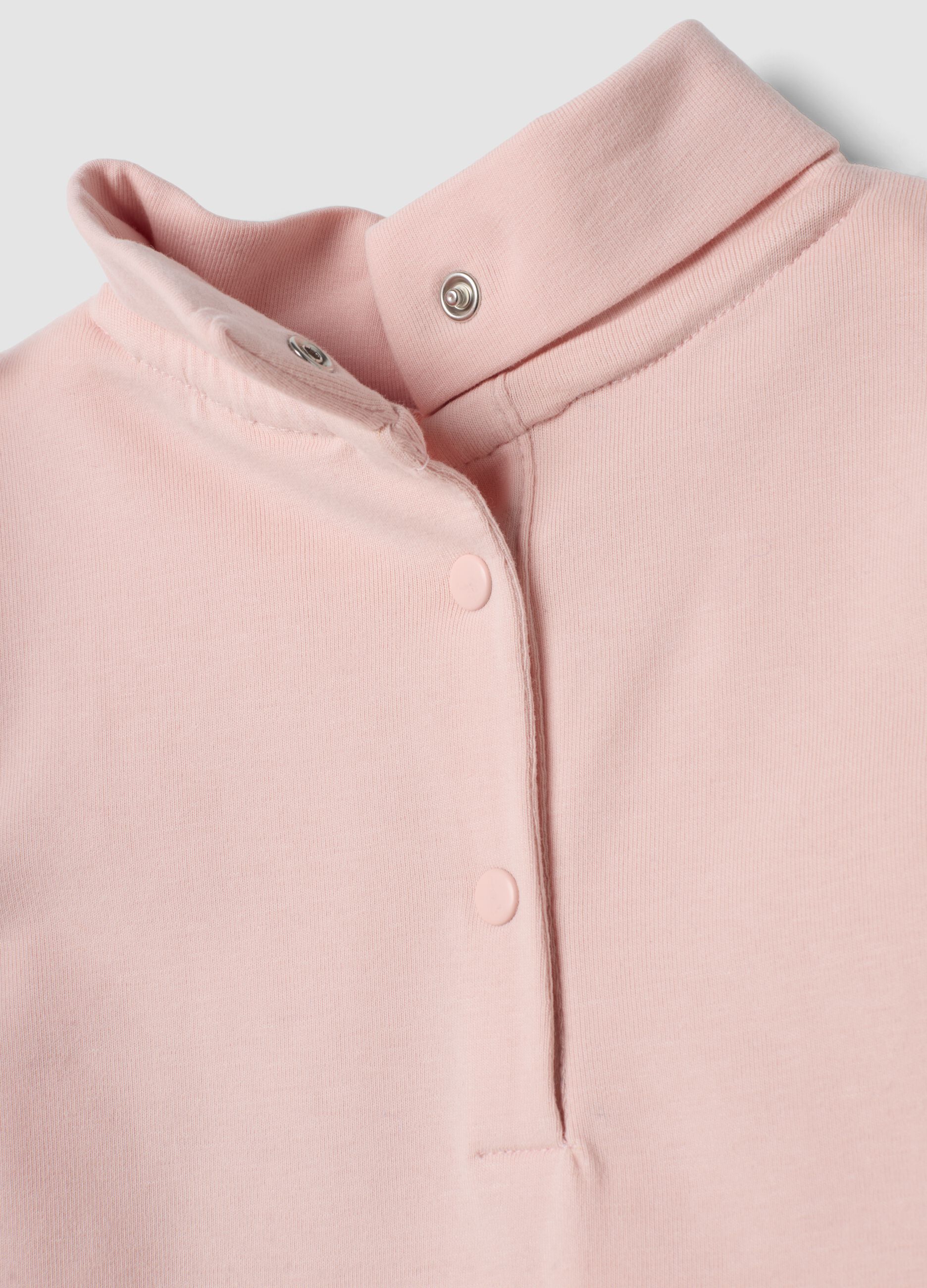 Maglietta rosa in cotone organico elasticizzato con stampa regular fit