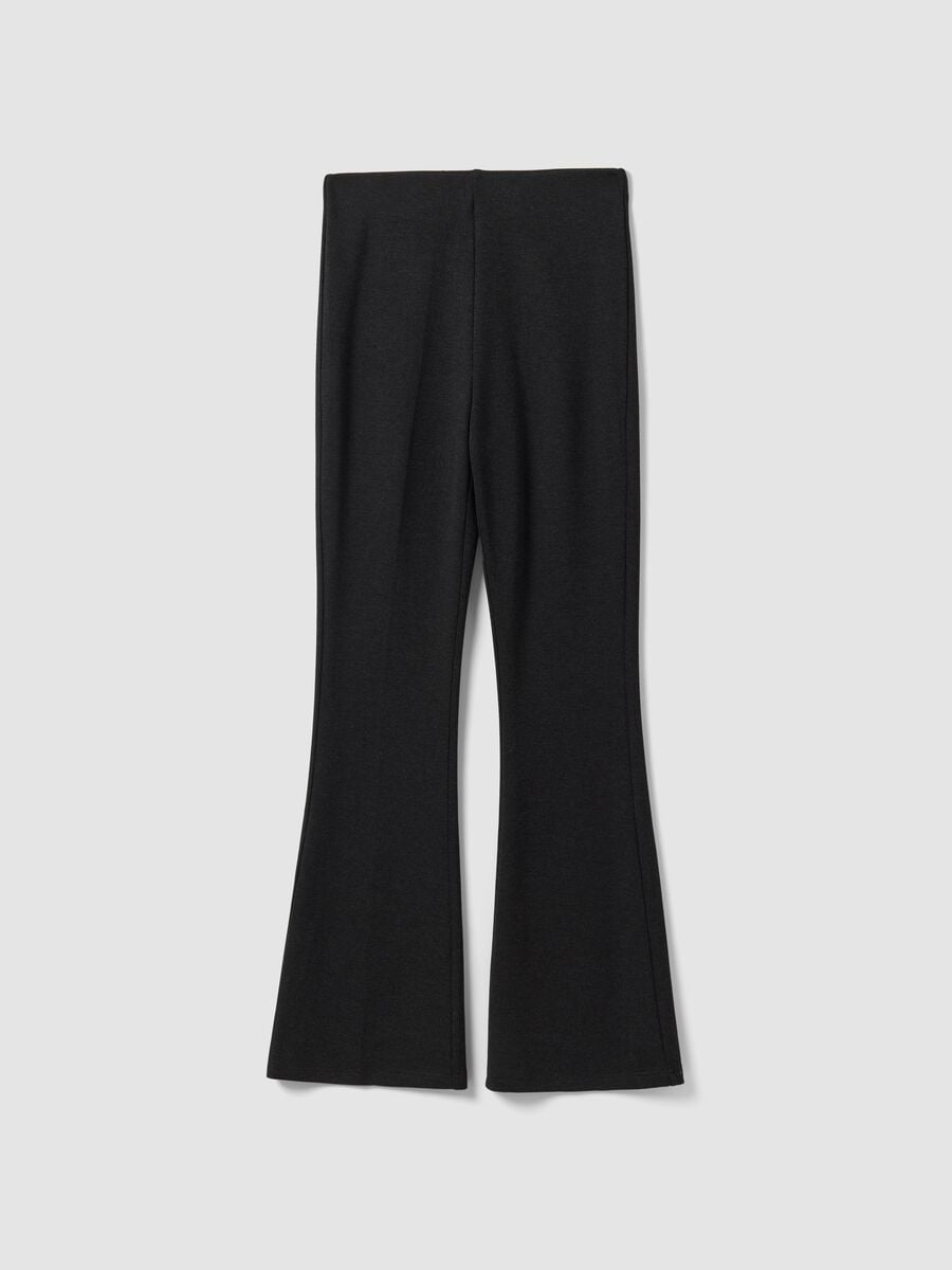 Leggings grigi flare fit in punto Milano di viscosa elasticizzata_4
