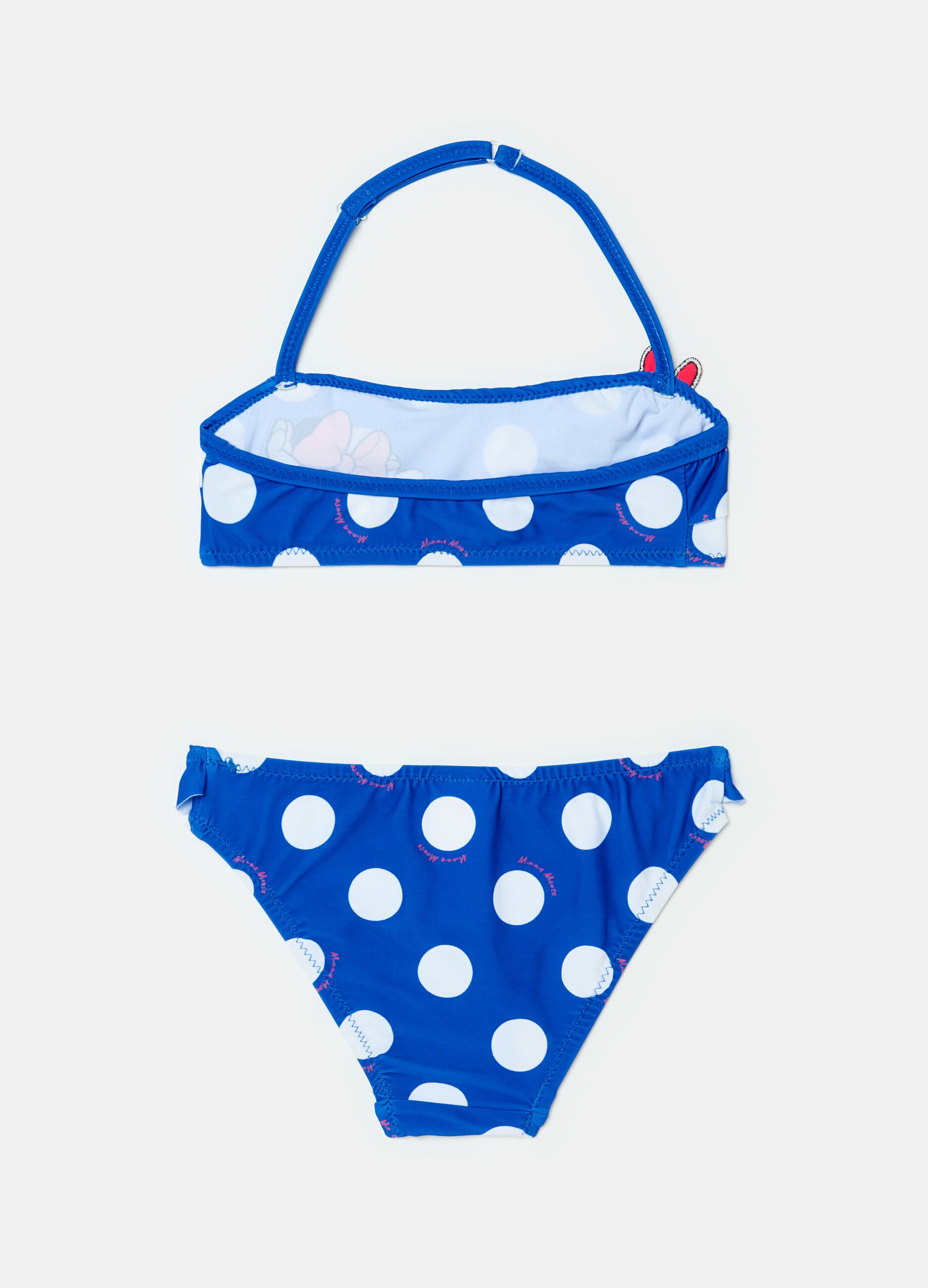 Bikini with polka dots pattern and Minnie Mouse print