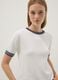White viscose-blend T-shirt with contrast trims_2