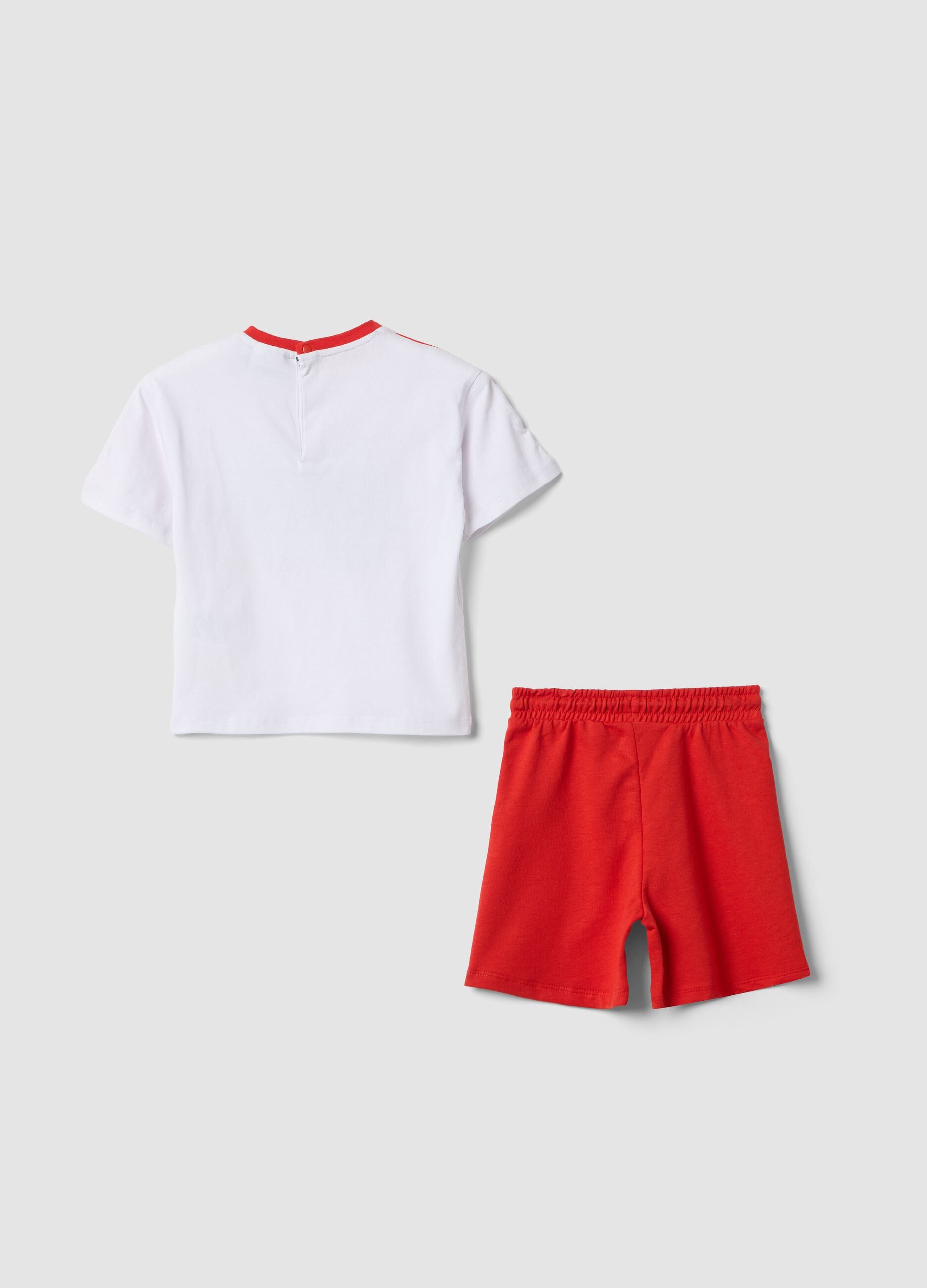 Completo jogging rosso e bianco Ducati in puro cotone per bimbo over fit