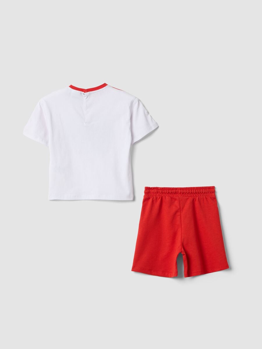 Completo jogging rosso e bianco Ducati in puro cotone per bimbo over fit_1