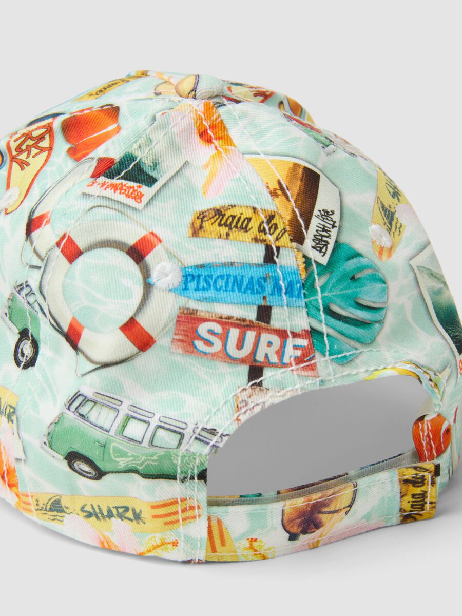 Multicoloured cotton children's baseball cap with designs_2