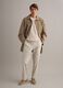 Beige regular fit trench coat with button closure_1