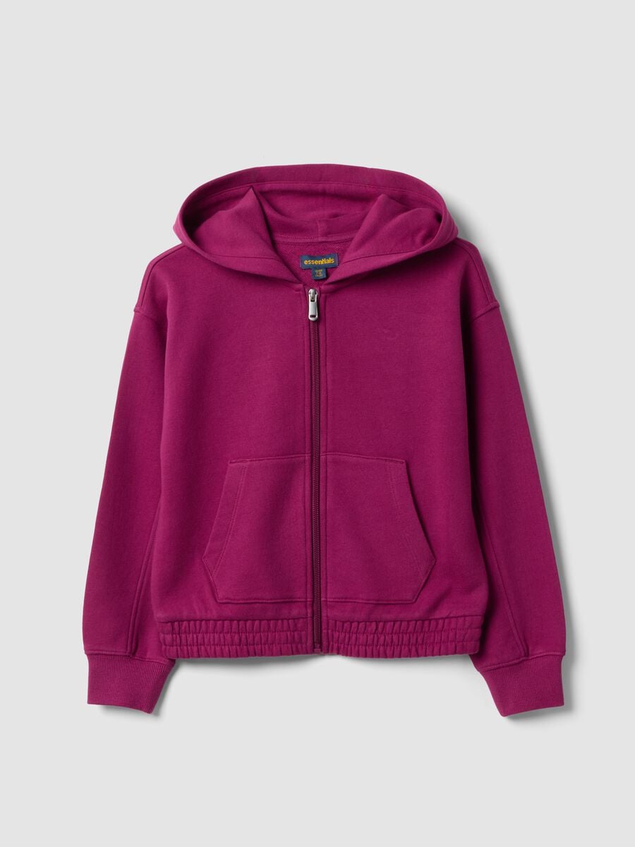 Purple pure cotton hooded sweatshirt_0