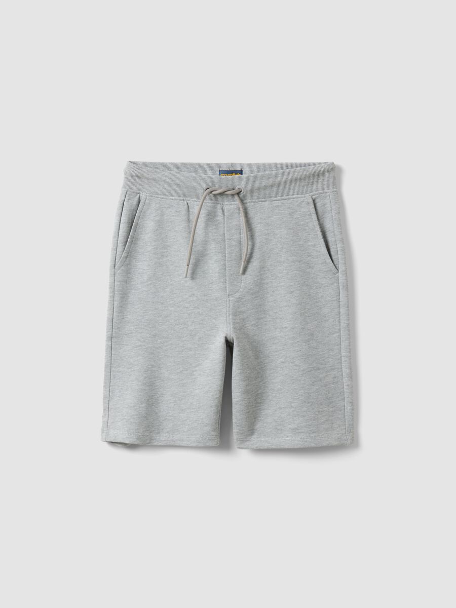 Boys' grey 100% cotton relaxed-fit shorts_0