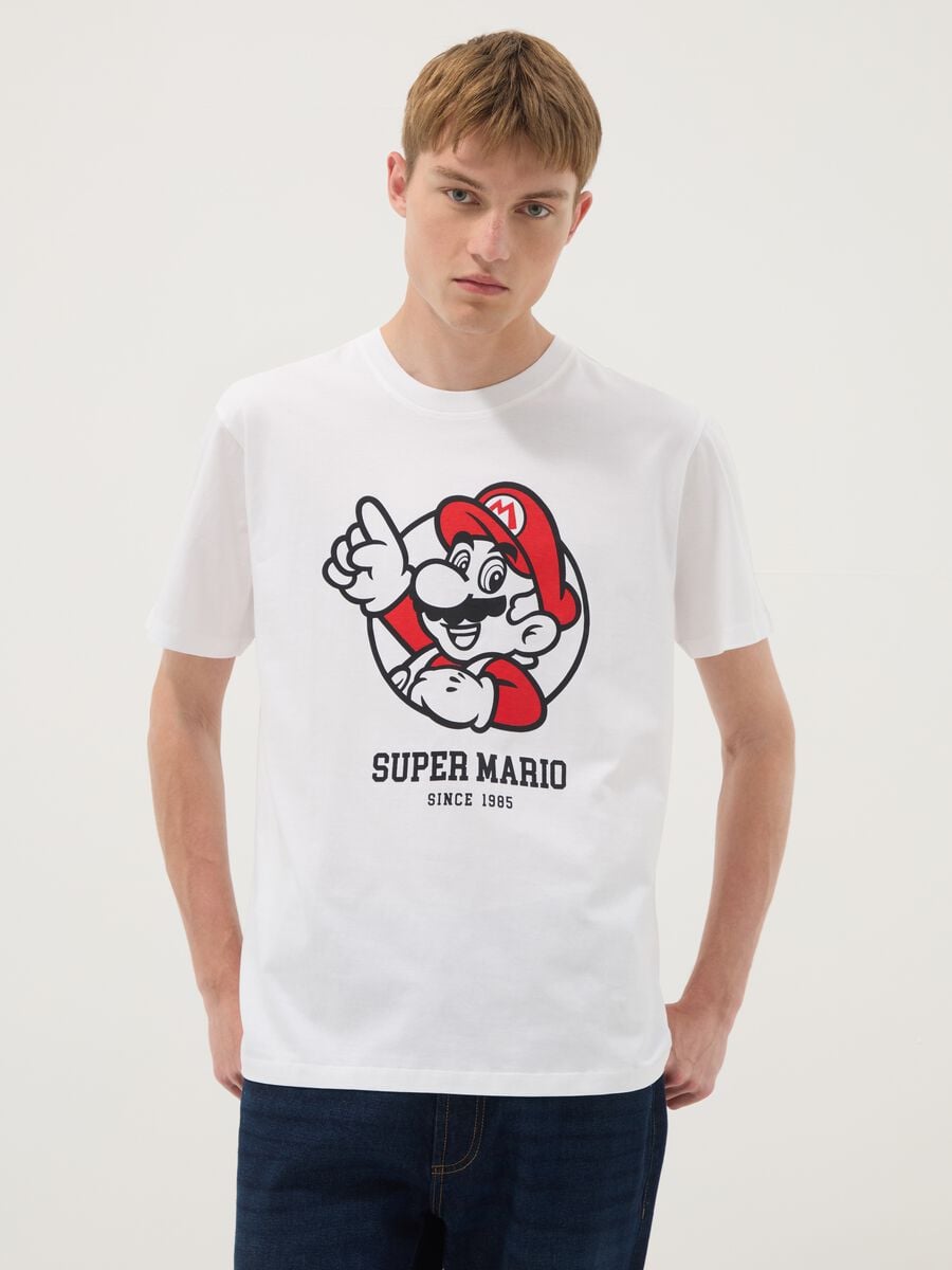 White short-sleeved pure cotton regular-fit T-shirt_0