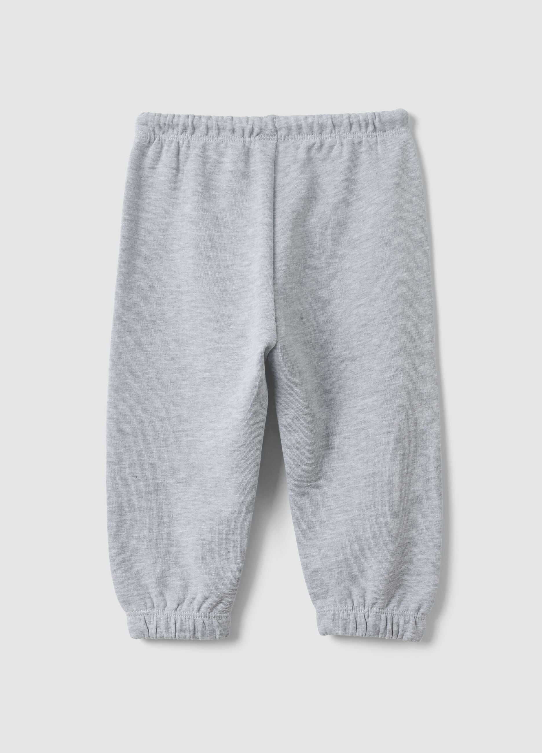 Graue Jogger aus reiner Baumwolle mit Herzmotiv, Comfort Fit f&uuml;r Baby-M&auml;dchen