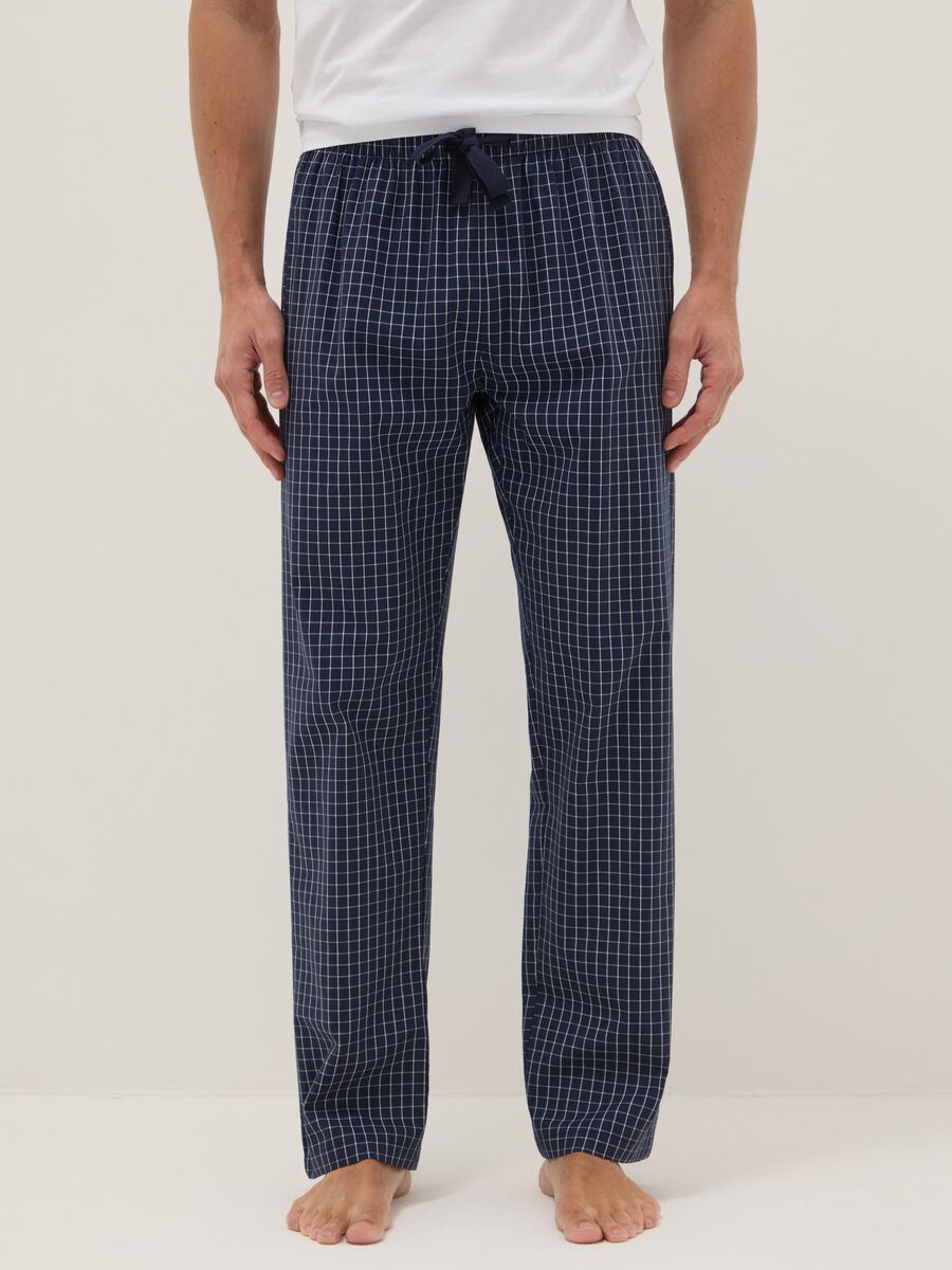 Multicolour Check Pure Cotton Pyjama Trousers Regular Fit_1