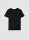 Black pure cotton V-neck regular fit T-shirt_4