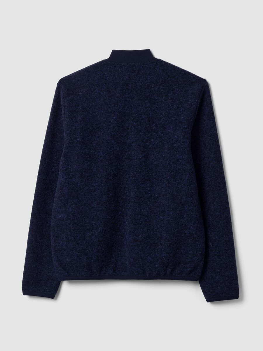 Blue wool-blend sweatshirt with ribbed collar_2