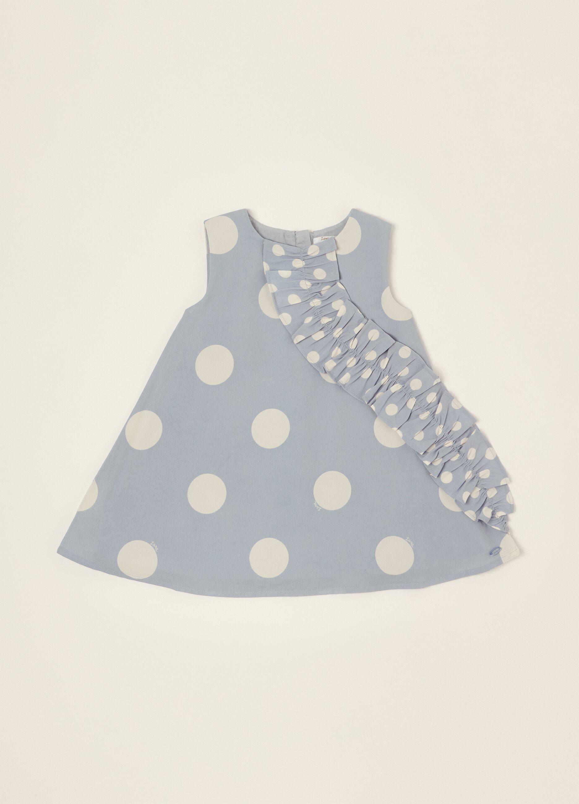 Blue Polka Dot Dress with Ruffles