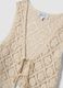 Beige Gilet in Baumwollmischung in Regular Fit mit floralem Strickdesign_5