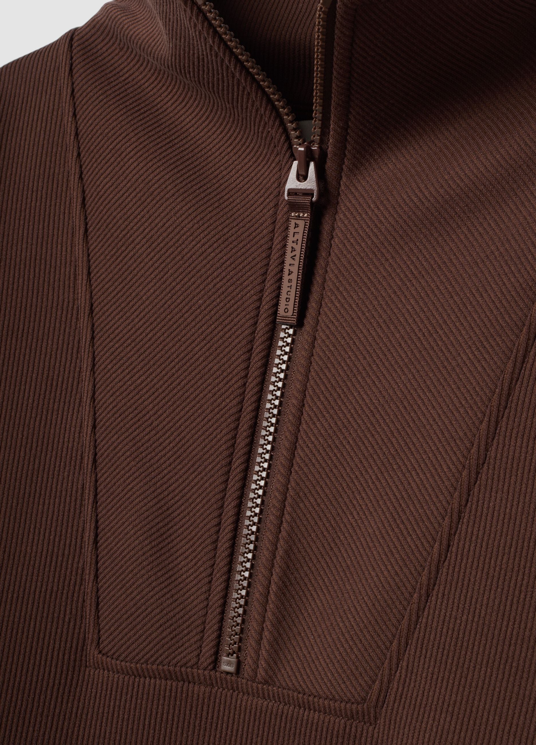Brown stretch modal crew-neck sweatshirt ALTAVIA STUDIO