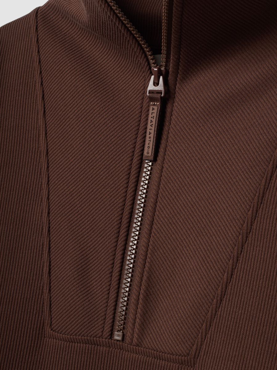Brown stretch modal crew-neck sweatshirt ALTAVIA STUDIO_7