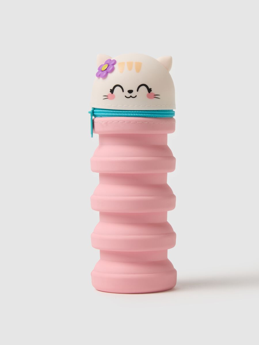 Pink silicone girl cat-shaped bottle_1