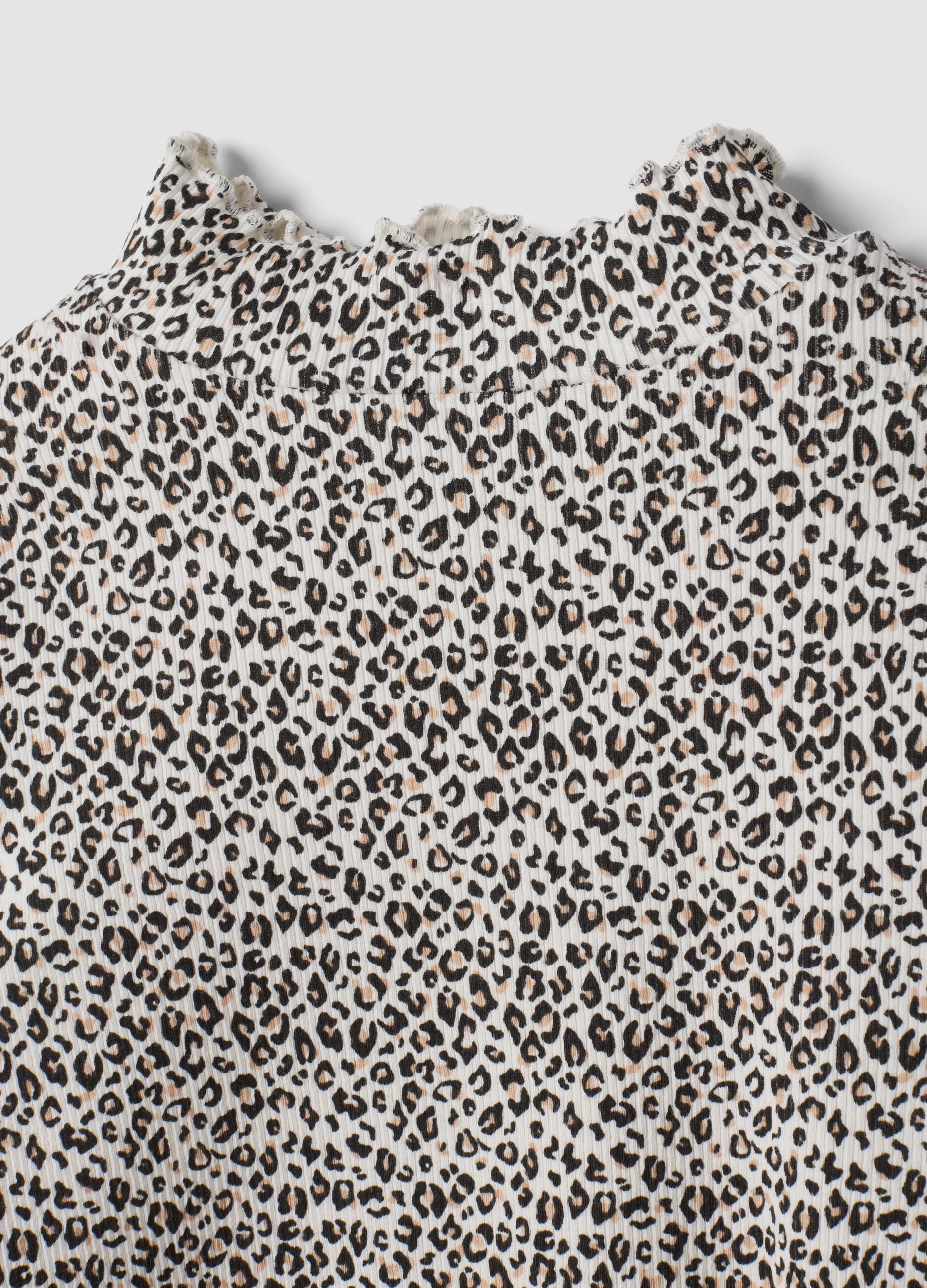 Camiseta multicolor de algod&oacute;n el&aacute;stico con estampado animal