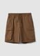 Brown cotton cargo Bermuda shorts with a baggy fit_4