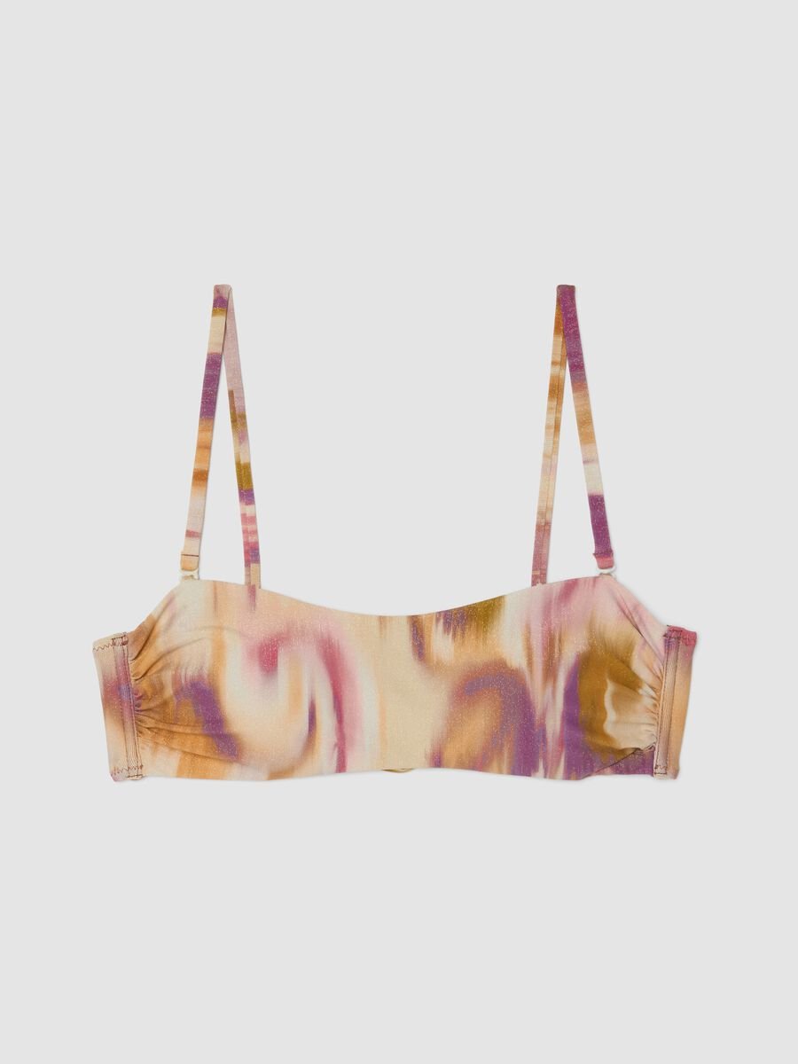 Mehrfarbiges Bandeau-Bikini-Top aus Stretchmaterial_4