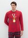 Red pure cotton regular fit Christmas pyjama top_1