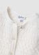 White fitted pure cotton knitted cardigan for baby girl_3
