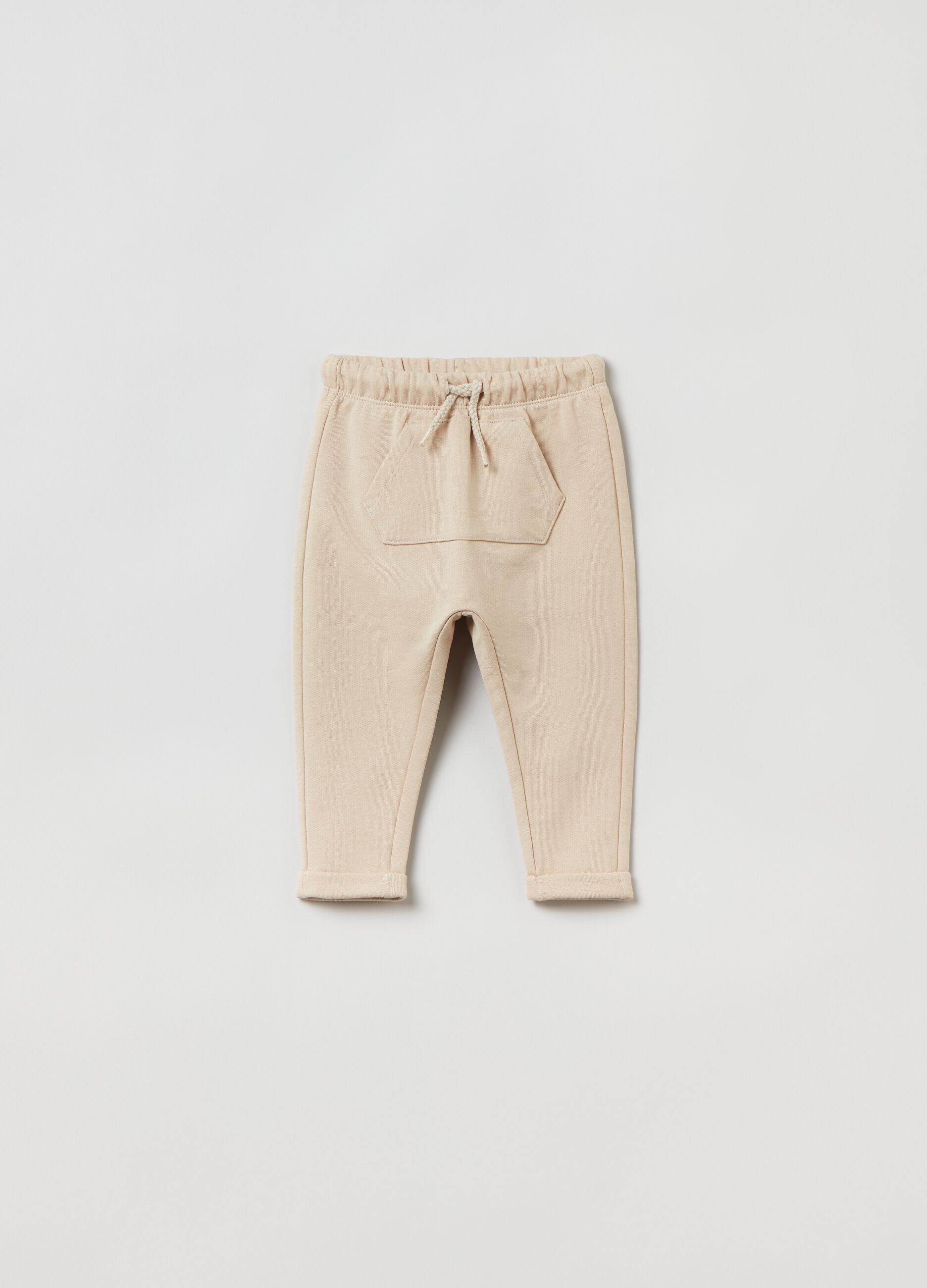 Cotton joggers with pouch pocket