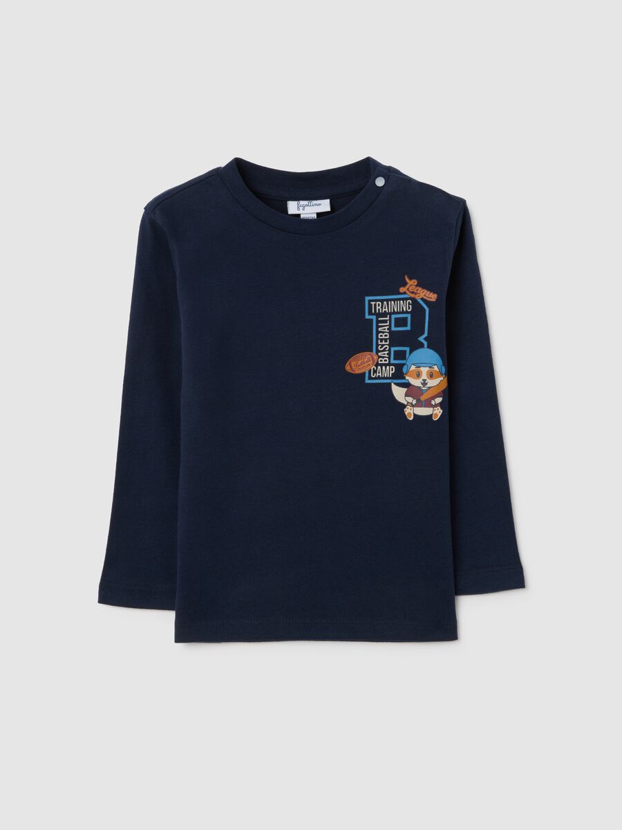 Blue Regular Fit Baby T-shirt in Pure Cotton_0