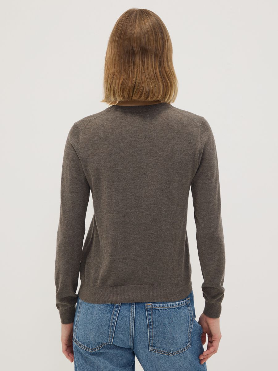 Grey crew-neck wool-blend jumper, regular fit_3