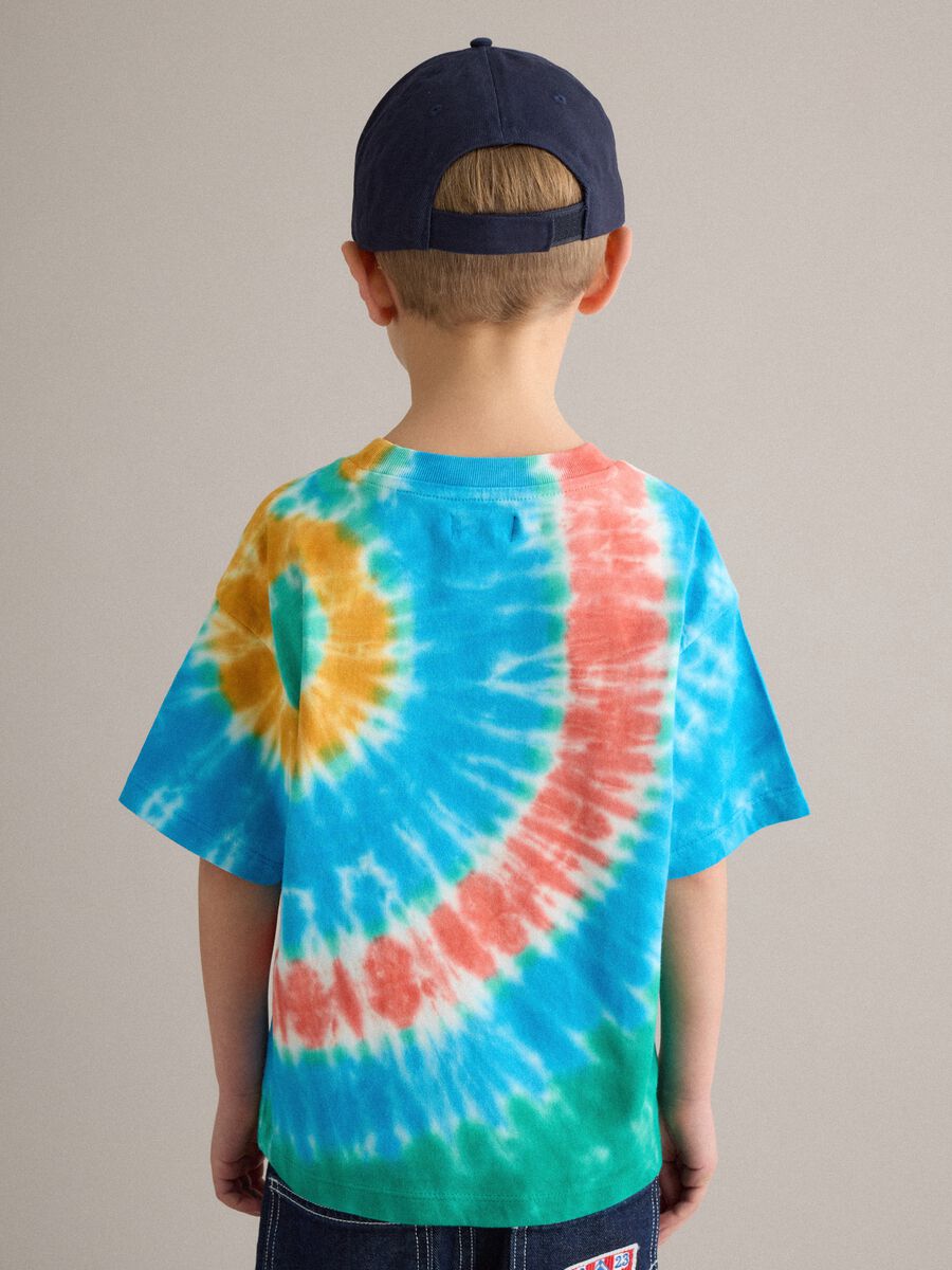 Kids' Regular Fit Multicolour Tie-Dye Pure Cotton T-shirt_2